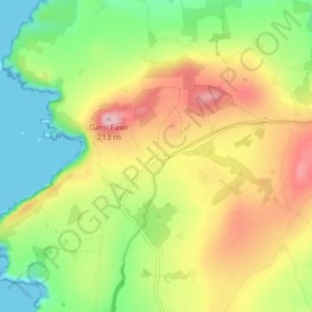 Mapa topográfico Harmony, altitud, relieve
