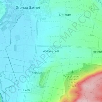 Mapa topográfico Wallenstedt, altitud, relieve