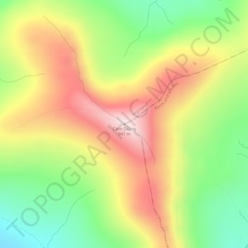 Mapa topográfico Carn Dearg, altitud, relieve