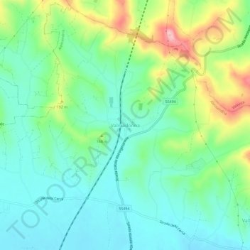 Mapa topográfico Valmadonna, altitud, relieve