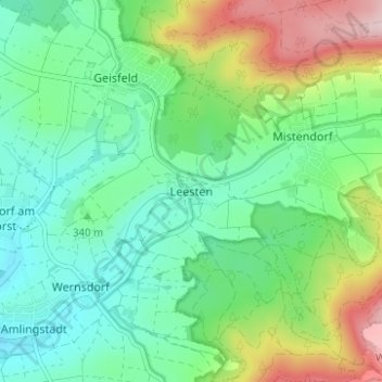 Mapa topográfico Leesten, altitud, relieve