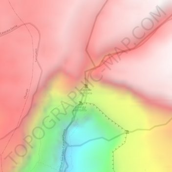 Mapa topográfico Catarata del Gocta, altitud, relieve