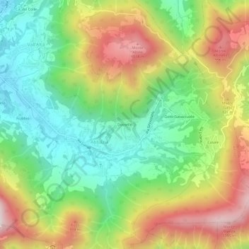 Mapa topográfico Dossello, altitud, relieve