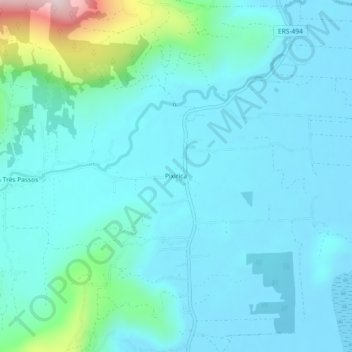 Mapa topográfico Pixirica, altitud, relieve