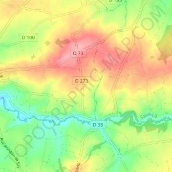 Mapa topográfico Le Tasset, altitud, relieve