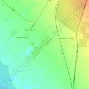 Mapa topográfico La Lucana, altitud, relieve