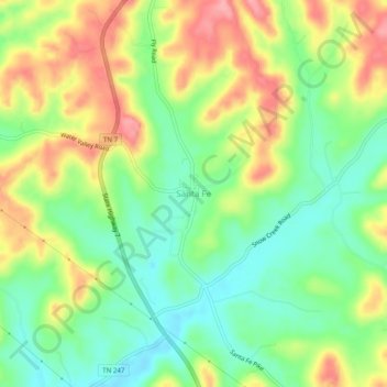 Mapa topográfico Santa Fe, altitud, relieve