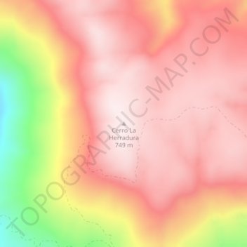 Mapa topográfico Cerro La Herradura, altitud, relieve