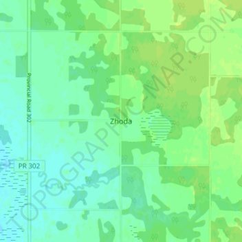 Mapa topográfico Zhoda, altitud, relieve