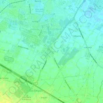 Mapa topográfico Vaciglio, altitud, relieve
