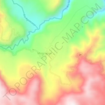 Mapa topográfico Santa Leticia, altitud, relieve
