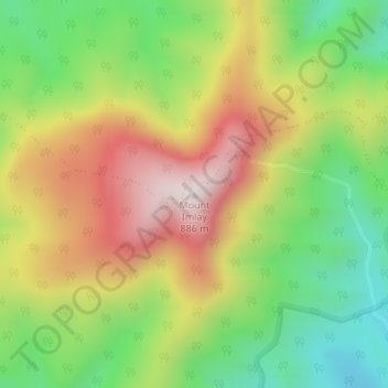 Mapa topográfico Mount Imlay, altitud, relieve