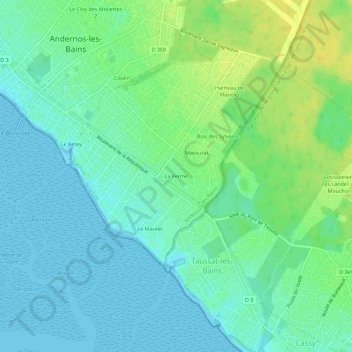Mapa topográfico La Ferme, altitud, relieve