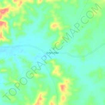 Mapa topográfico Sube y Baja, altitud, relieve
