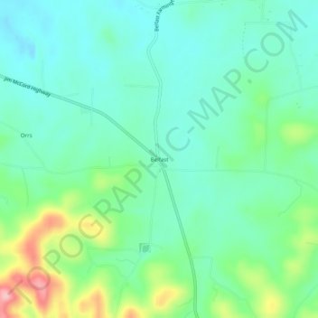 Mapa topográfico Belfast, altitud, relieve