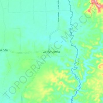Mapa topográfico La Manzanita, altitud, relieve