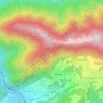 Mapa topográfico Le Corne, altitud, relieve