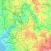 Mapa topográfico Custóias, altitud, relieve