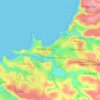 Mapa topográfico Newquay, altitud, relieve