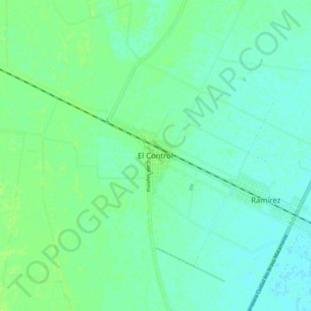 Mapa topográfico El Control, altitud, relieve