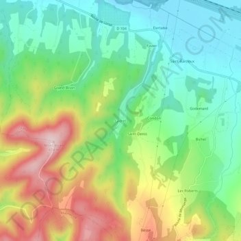 Mapa topográfico Ladret, altitud, relieve