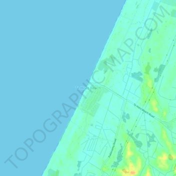 Mapa topográfico Te Horo Beach, altitud, relieve