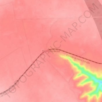 Mapa topográfico Novo Oriente, altitud, relieve