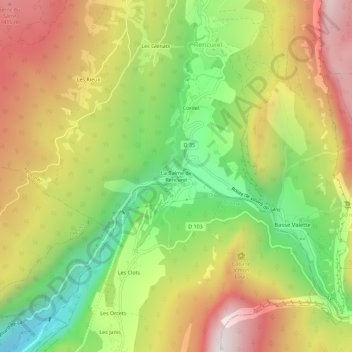 Mapa topográfico La Balme de Rencurel, altitud, relieve