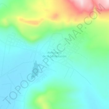 Mapa topográfico Atecucario de la Constitución, altitud, relieve