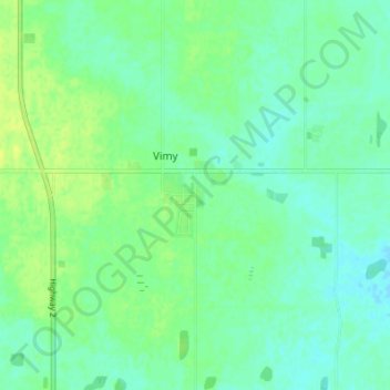 Mapa topográfico Vimy, altitud, relieve