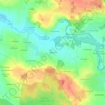 Mapa topográfico La Brosse, altitud, relieve