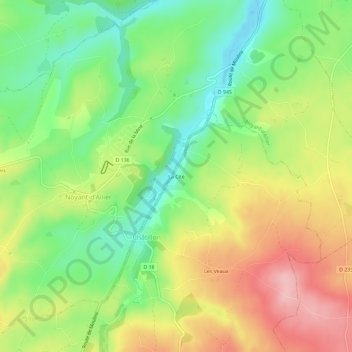 Mapa topográfico La Cité, altitud, relieve