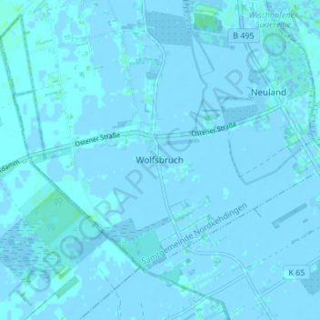Mapa topográfico Wolfsbruch, altitud, relieve