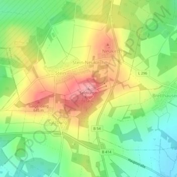 Mapa topográfico Salzburger Kopf, altitud, relieve