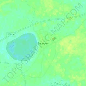 Mapa topográfico Валуевка, altitud, relieve