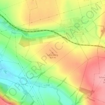 Mapa topográfico Lauenberg, altitud, relieve