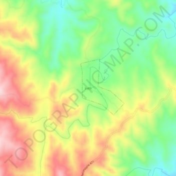 Mapa topográfico Lutti, altitud, relieve