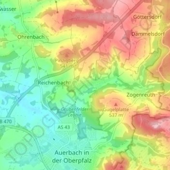Mapa topográfico Degelsdorf, altitud, relieve
