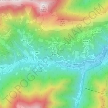 Mapa topográfico Samiac, altitud, relieve