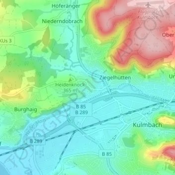 Mapa topográfico Petzmannsberg, altitud, relieve