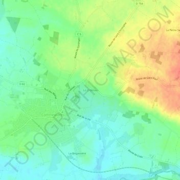 Mapa topográfico Le Château, altitud, relieve