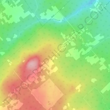 Mapa topográfico Springbrook, altitud, relieve