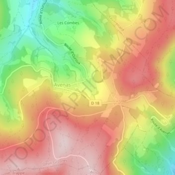 Mapa topográfico Cra, altitud, relieve