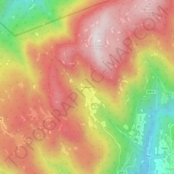 Mapa topográfico Ponciach, altitud, relieve
