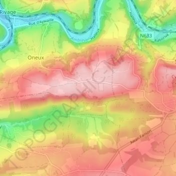 Mapa topográfico Hoyemont, altitud, relieve