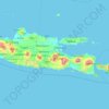 Mapa topográfico East Java, altitud, relieve