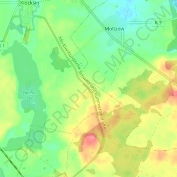 Mapa topográfico Neu Sapshagen, altitud, relieve