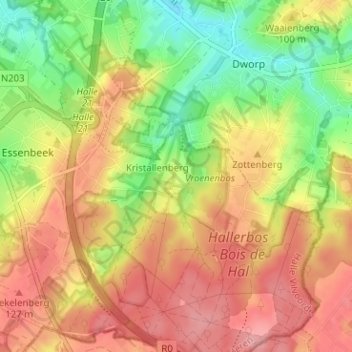 Mapa topográfico Kapittel, altitud, relieve