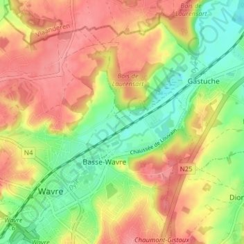 Mapa topográfico Le Culot, altitud, relieve