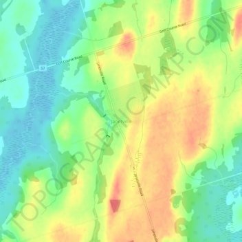 Mapa topográfico Janetville, altitud, relieve